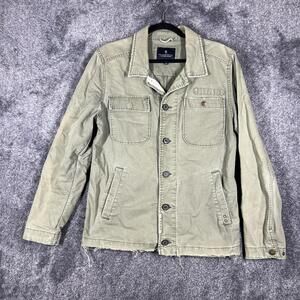 Roark Revival Jacket Mens M Green Military Jacket Cotton Twill Collared